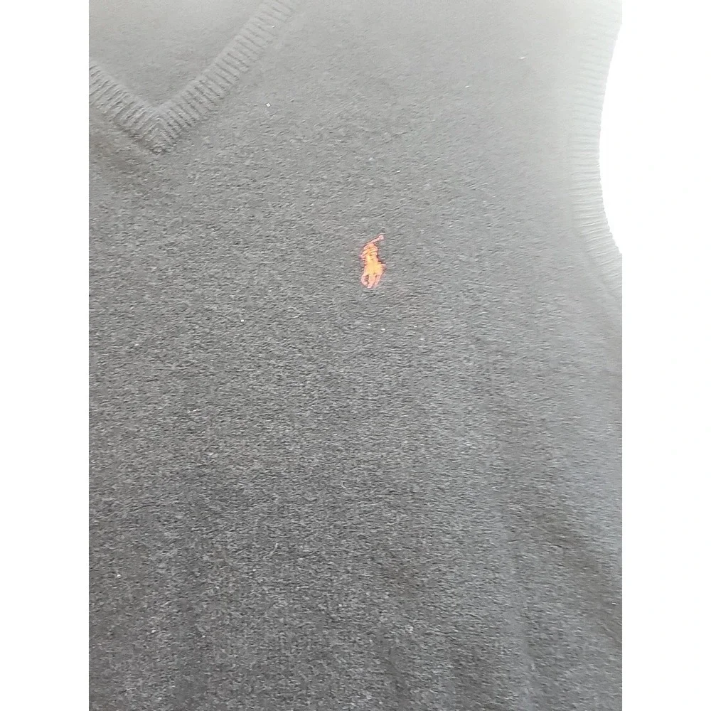 Polo Ralph Lauren Vest Mens XXL Blue Red Pony 100% Lambswool Sweater Vest